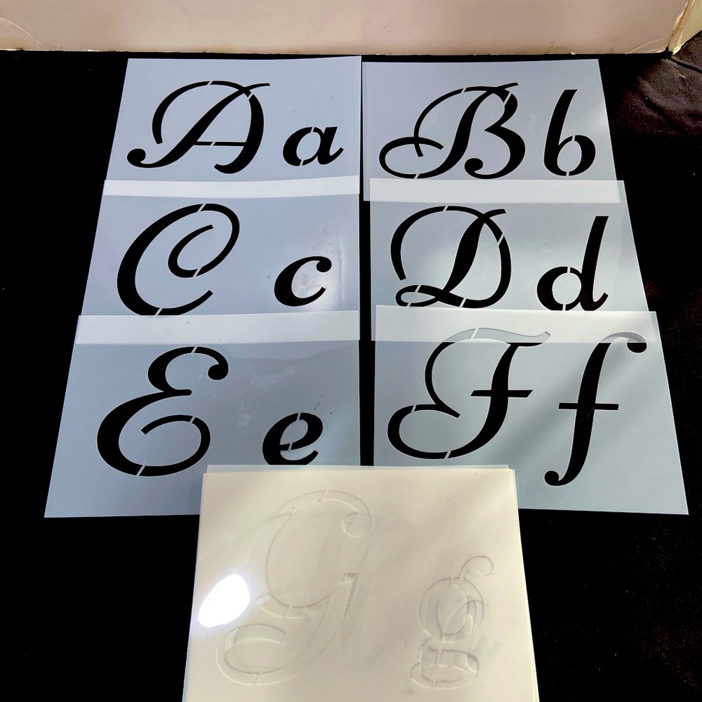 Stencils 6 sets of alphabet, numbers, quotations, holidays and sealife